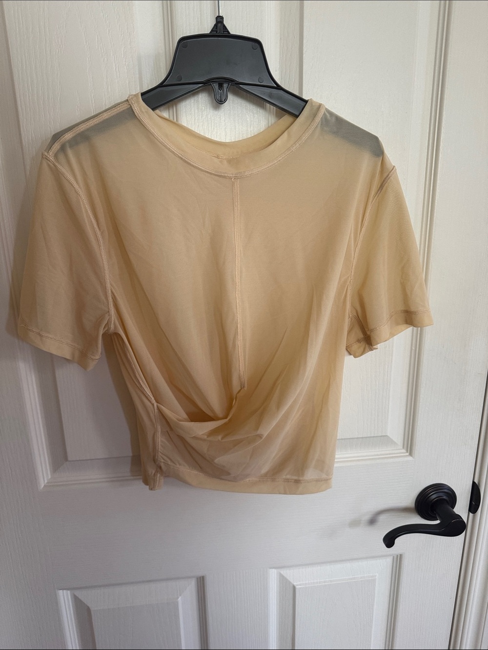 Lululemon lightweight mesh reversible yoga tee. Tan color. Size 2 no tags.